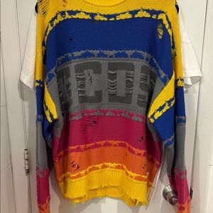 Colorful Distressed Sweater GCDS